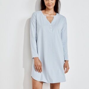 Haven Well Within Organic‎ Cotton Jersey Striped Henley Sleep Dress